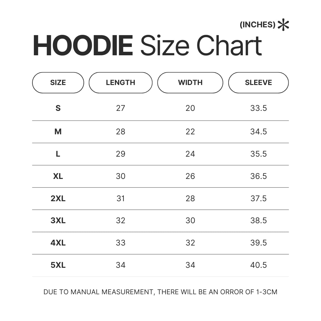 Hoodie Size Chart - Elite Dangerous Merch