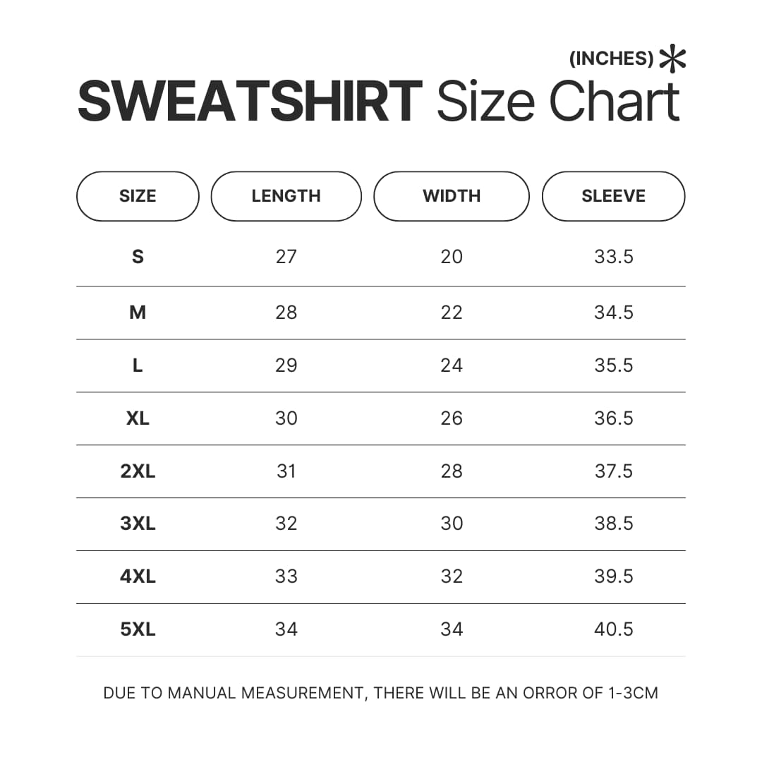 Sweatshirt Size Chart - Elite Dangerous Merch
