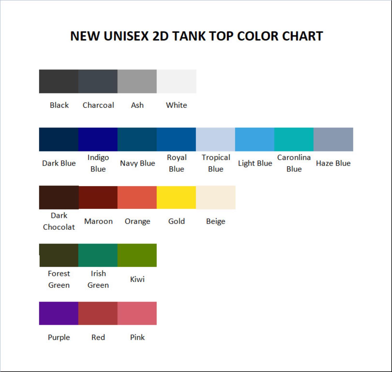 tank top color chart - Elite Dangerous Merch