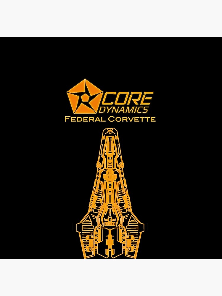 Elite Dangerous Federal Corvette Graphic Throw Pillow - Image 2