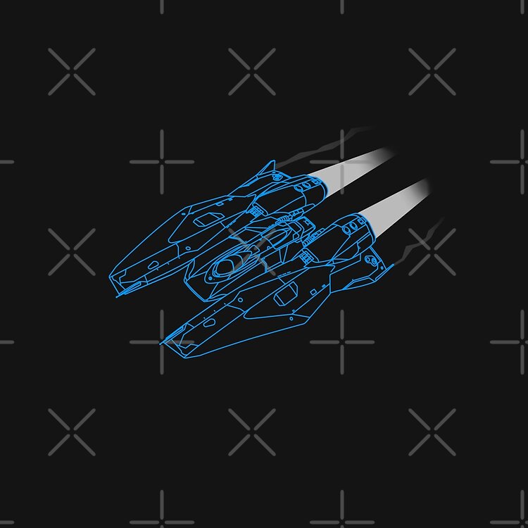 Elite Dangerous Mamba Wireframe Blue Tote Bag - Image 2