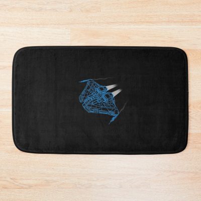Elite Dangerous Krait Mkii Wireframe Blue Bath Mat