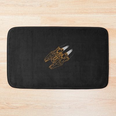 Elite Dangerous Mamba Wireframe Orange Bath Mat