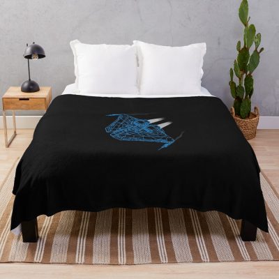Elite Dangerous Krait Mkii Wireframe Blue Throw Blanket