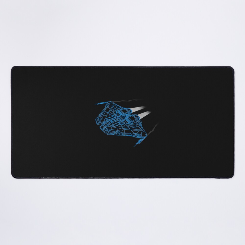 Elite Dangerous Krait Mkii Wireframe Blue Mouse Pad