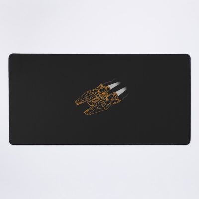 Elite Dangerous Mamba Wireframe Orange Mouse Pad