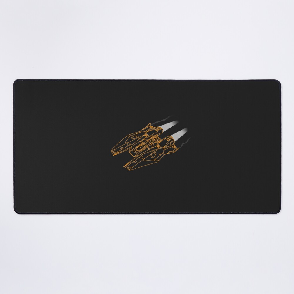 Elite Dangerous Mamba Wireframe Orange Mouse Pad