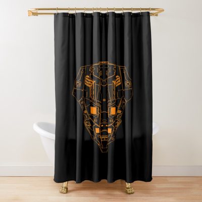 Elite Dangerous Python Wireframe Minimalist Shower Curtain