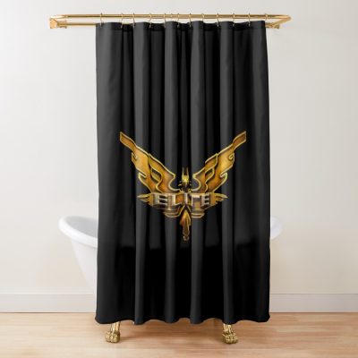 Elite Dangerous Gold Logo Shower Curtain