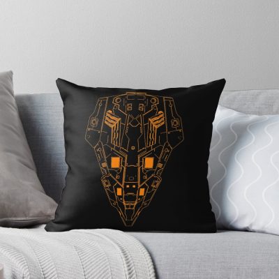 Elite Dangerous Python Wireframe Minimalist Throw Pillow